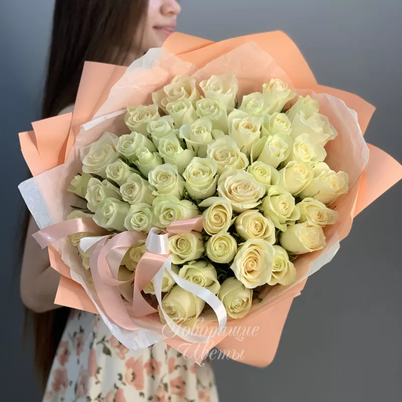 51 роза белая Кения