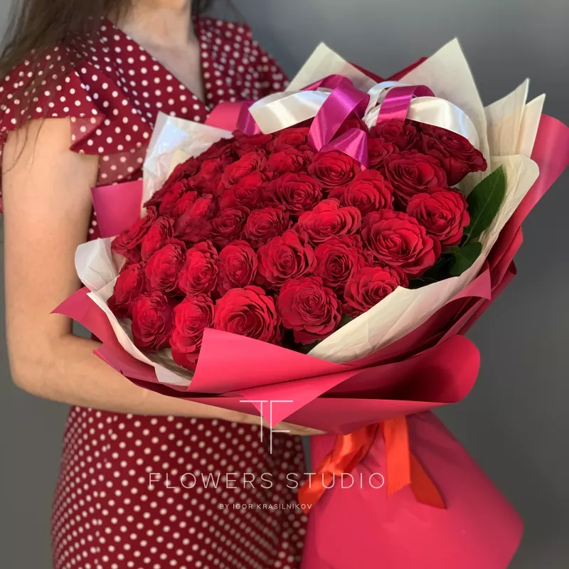 51 роза красная Кения 1