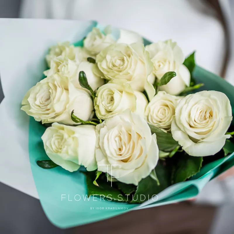 11 белых роз (премиум сорт) 1