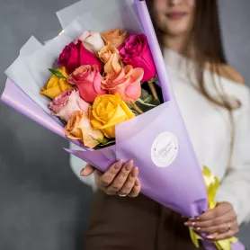 11 роз микс (премиум сорт) от интернет-магазина «Flowers Studio»
