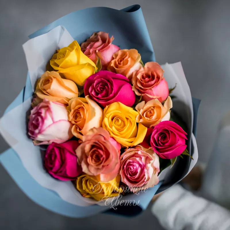 15 роз микс (премиум сорт)