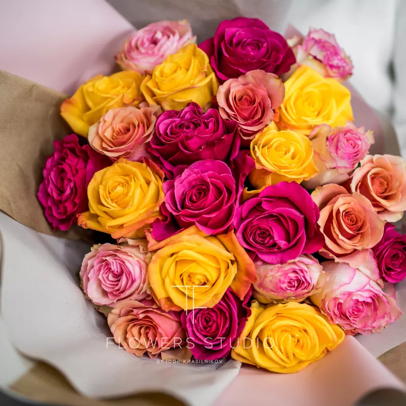 25 роз микс (премиум сорт) 1