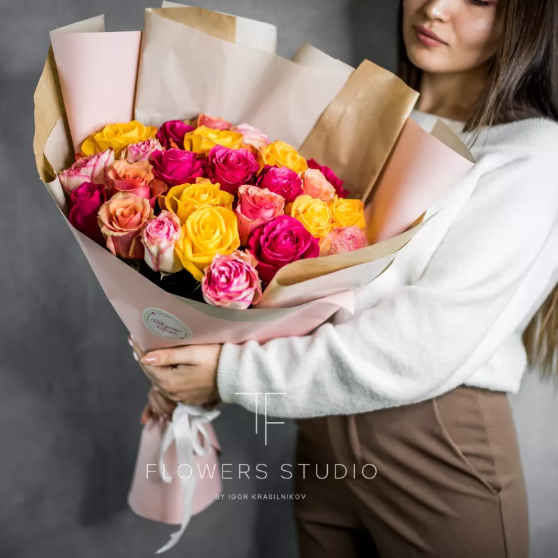 25 роз микс (премиум сорт) 4