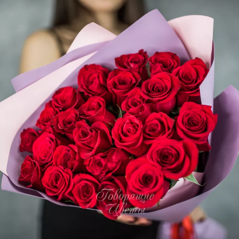 25 красных роз (премиум сорт)