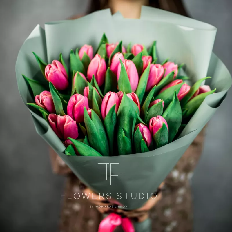 25 розовых тюльпанов 2
