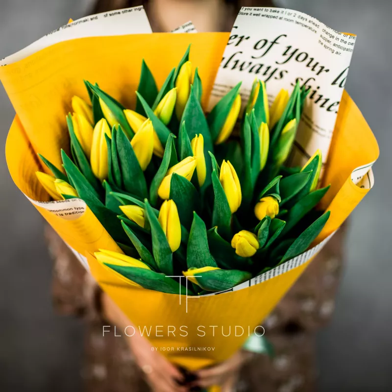 25 желтых тюльпанов 1