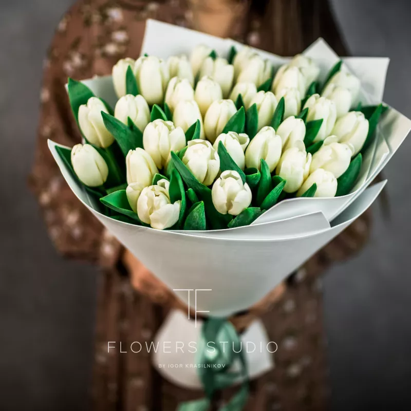 35 белых тюльпанов 2