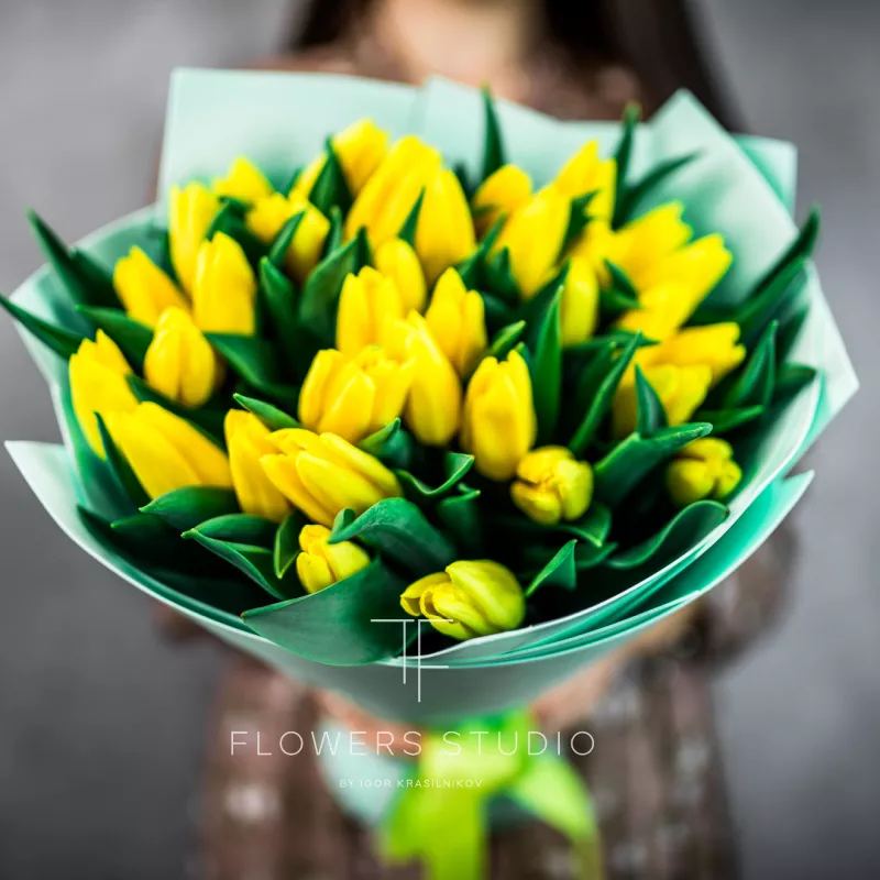 35 желтых тюльпанов 1