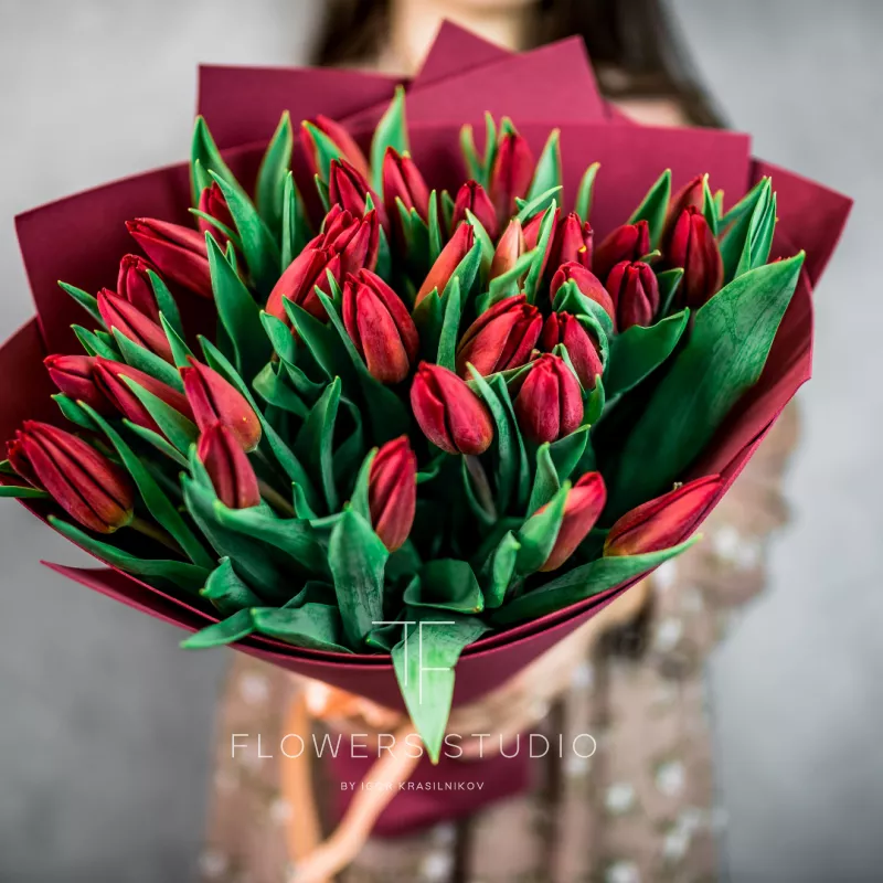 35 красных тюльпанов 1