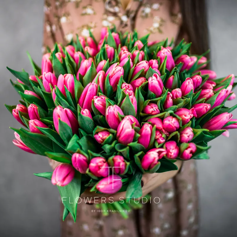 101 розовый тюльпан 2