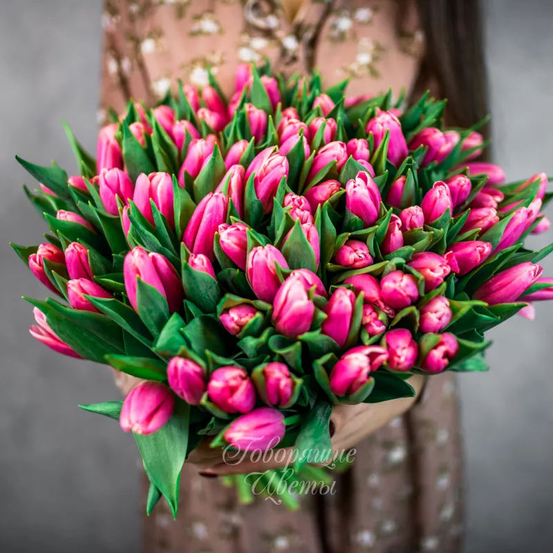 101 розовый тюльпан 2