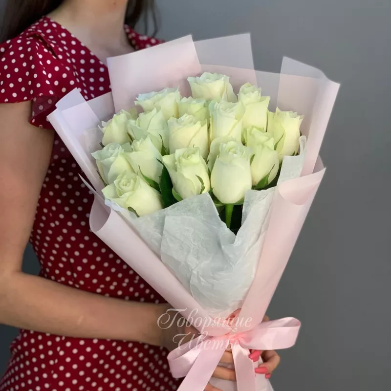 15 белых роз Кения