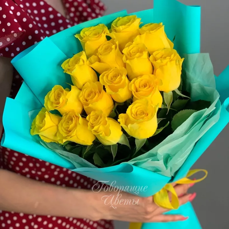 15 желтых роз Кения 1