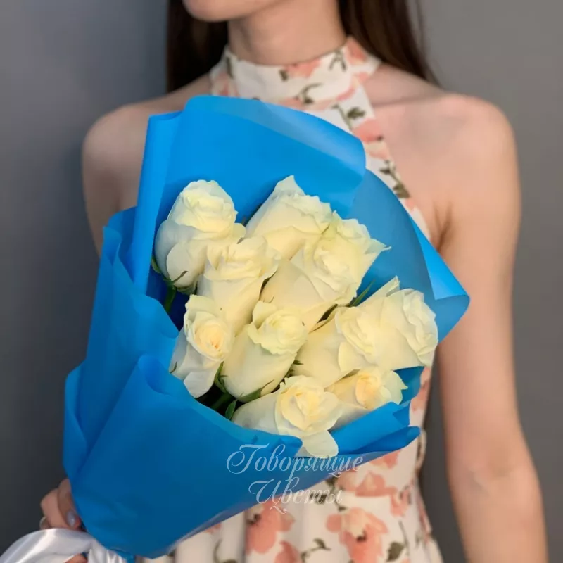 11 белых роз Кения