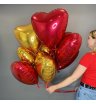 9 фольгированных сердец