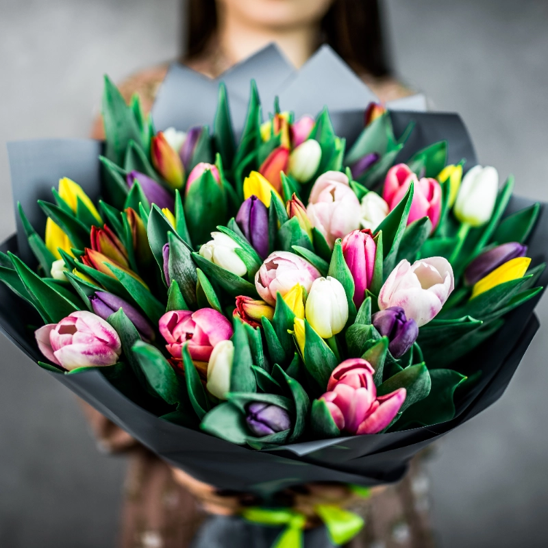 51 тюльпан микс  от интернет-магазина «Flowers Studio»