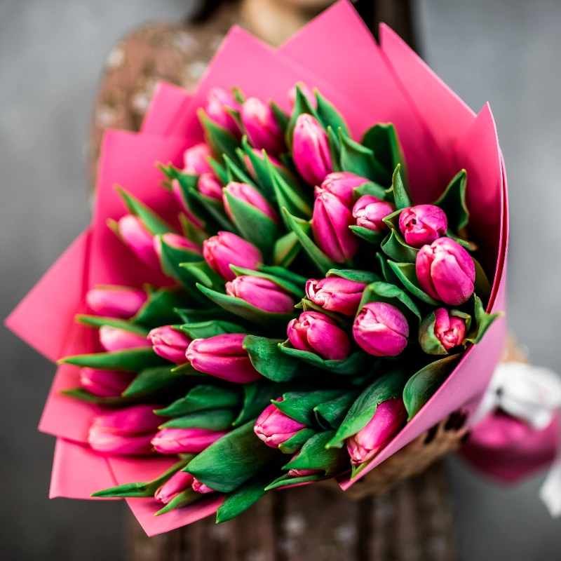 35 розовых тюльпанов  1